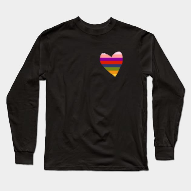 Small Rainbow Heart Long Sleeve T-Shirt by ellenhenryart